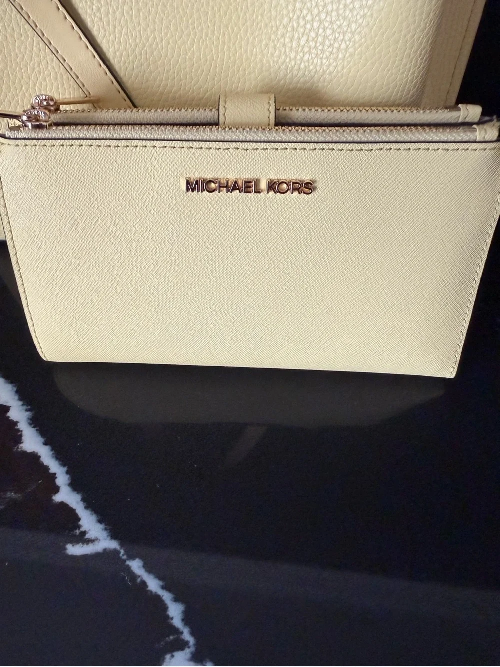 Michael Kors Yellow Pebbled Leather Satchel Wallet Set - Picture 8 of 14